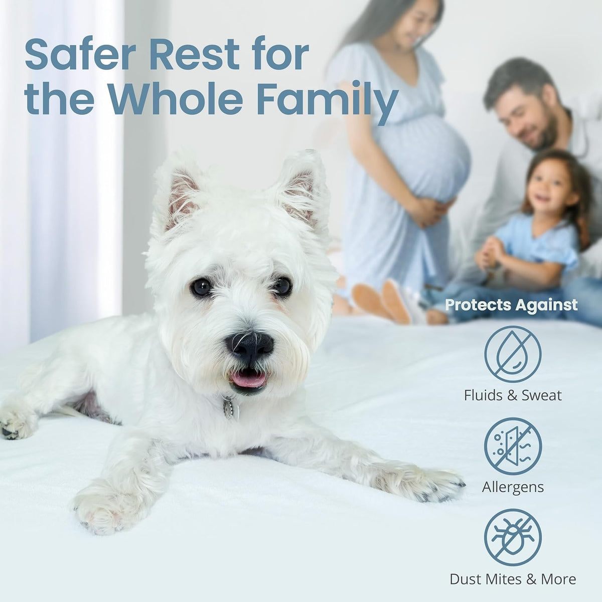 SafeRest Zippered Mattress Protector - Premium 9-12 Inch Waterproof Mattress Cover for Bed