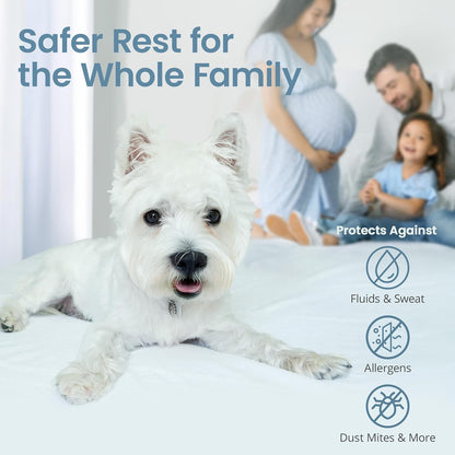SafeRest Zippered Mattress Protector - Premium 12-15 Inch Waterproof Mattress Cover for Bed