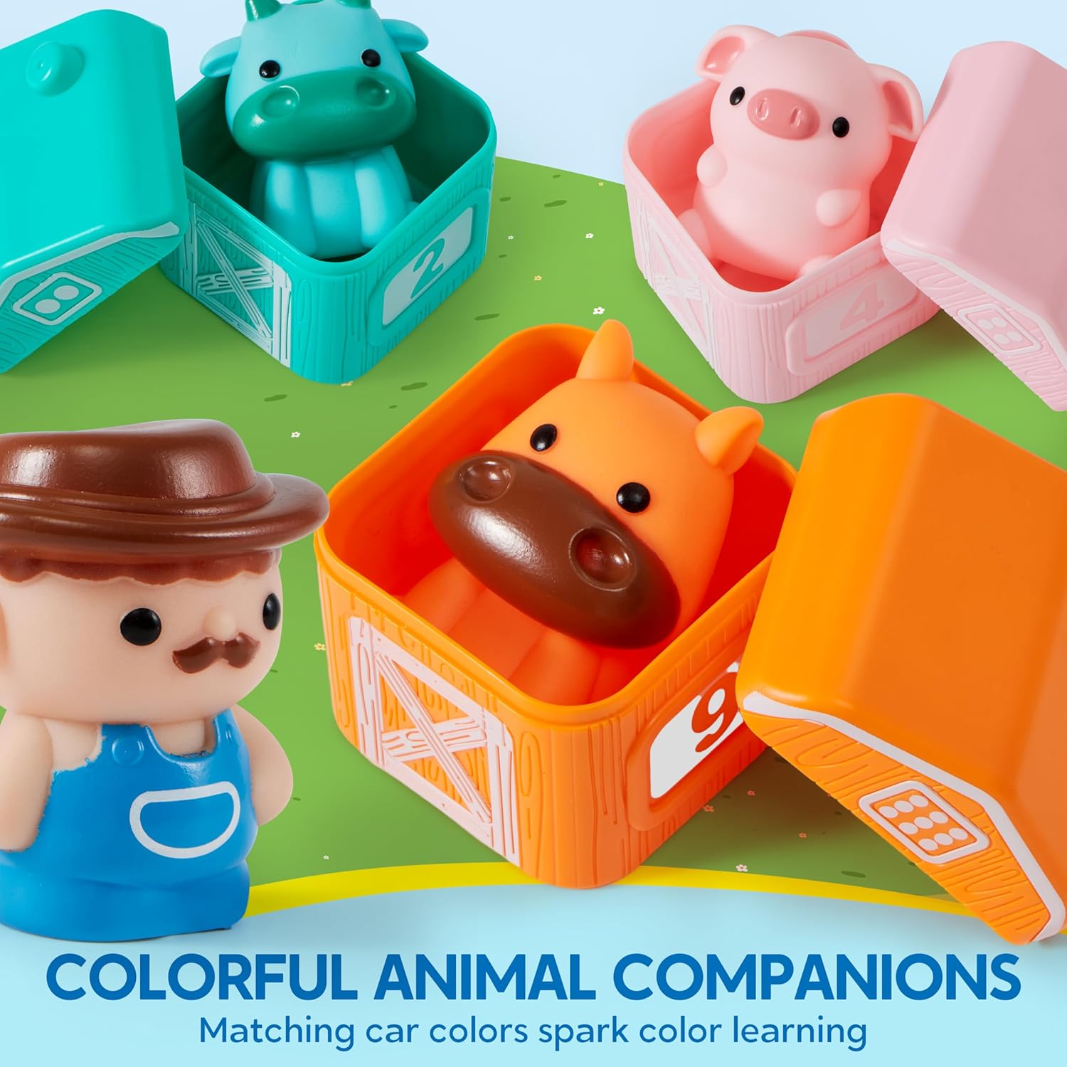 Learning Toy for Toddlers 1 2 3 Years Old, Counting, Matching & Sorting Montessori Learning Farm