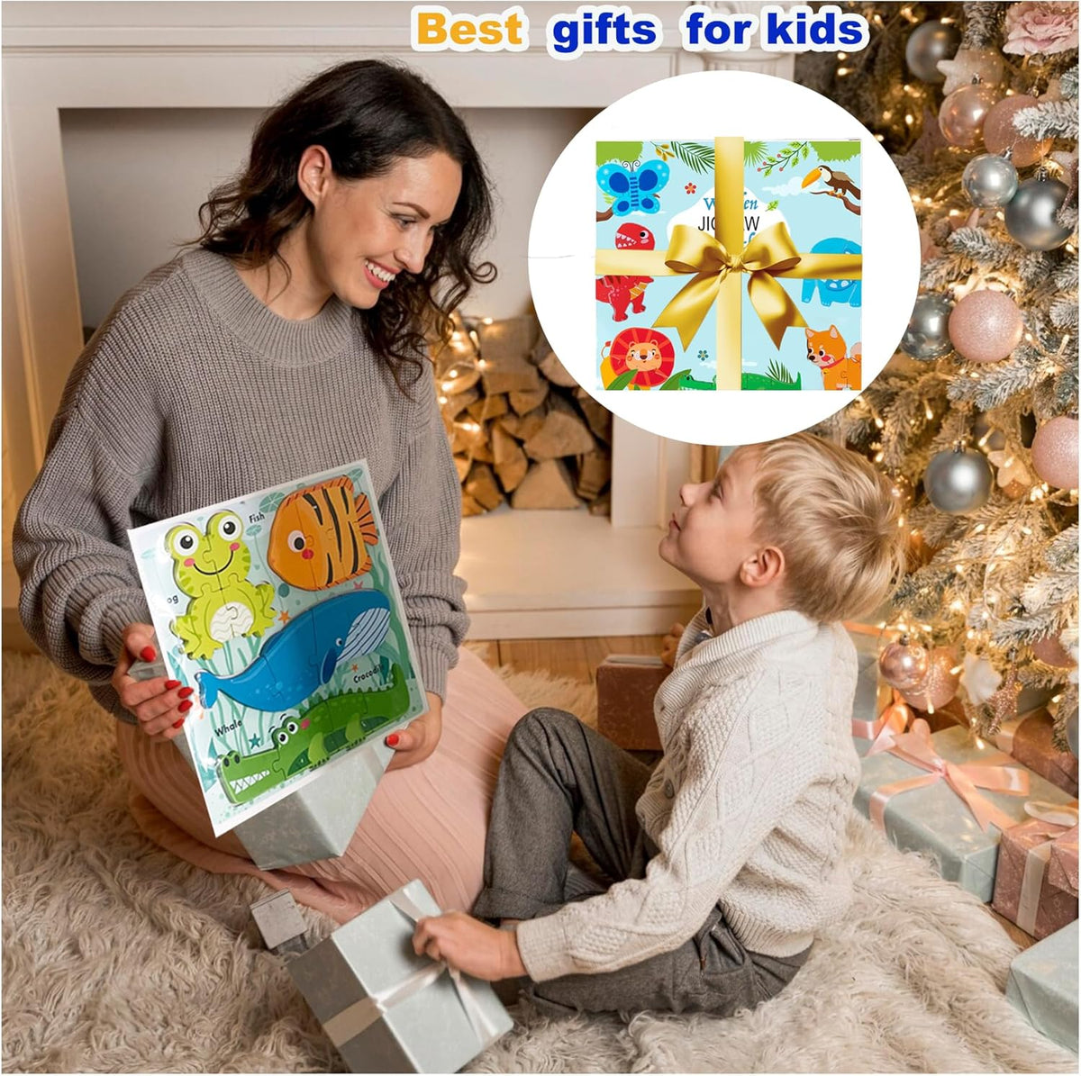 Wooden Toddler Puzzles Ages 1-3,Montessori Jigsaw Puzzle for Toddlers 1-3,Learning Toys for Kids