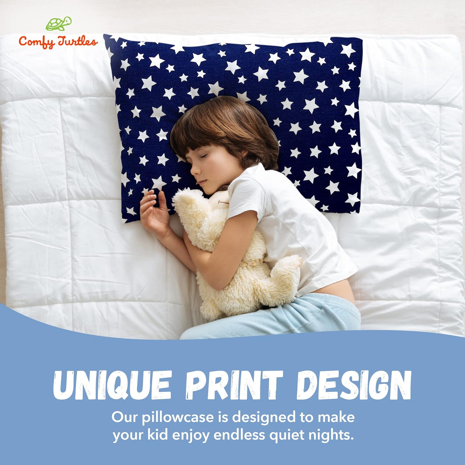 Toddler Pillowcase 13x18 - Cotton Toddler Pillowcase Star, Kids Galaxy Pillow Case for Boys, Baby