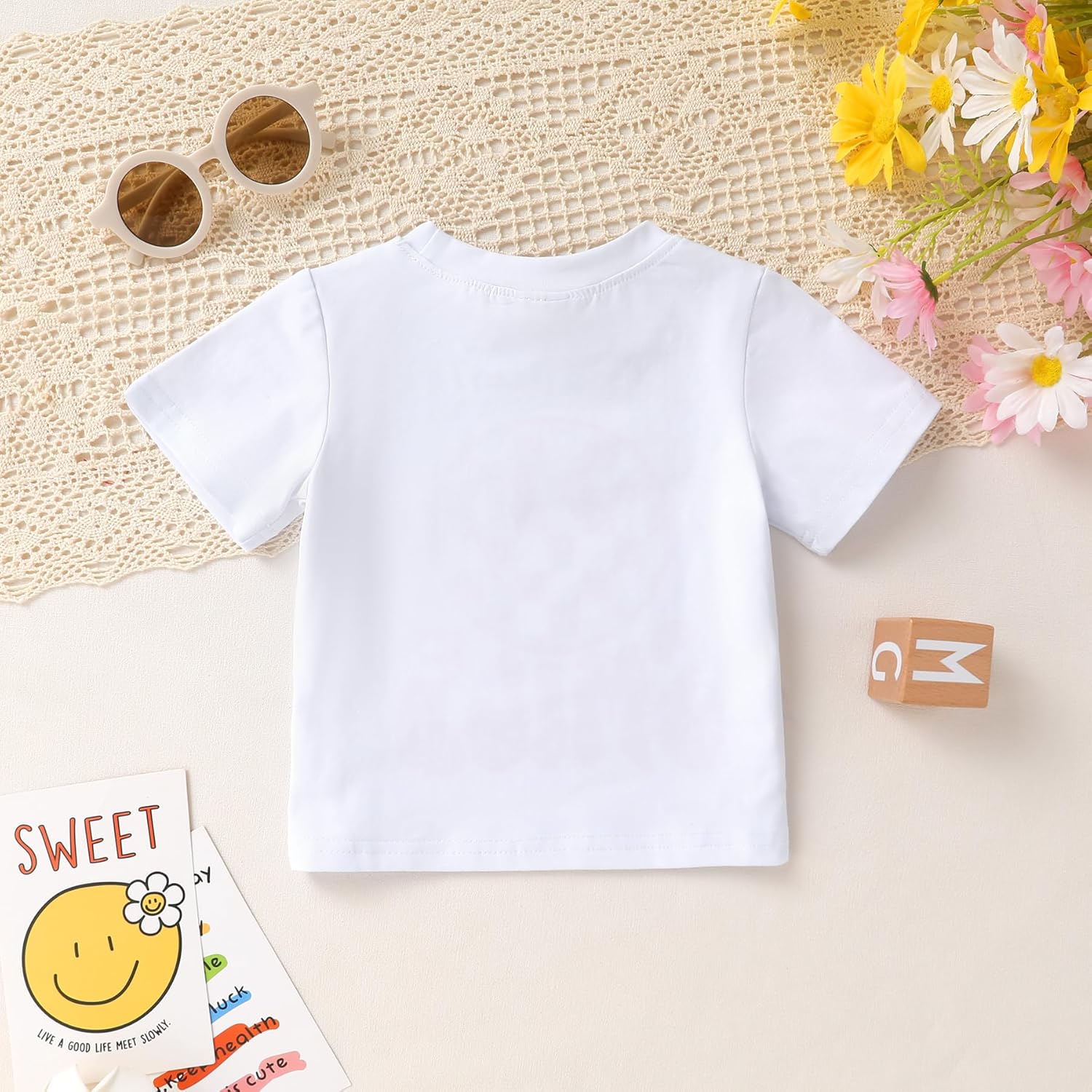 Happy Town Toddler Clothes Baby Boy Girl Smiley Face Shirt Short Sleeve T-Shirt Tee Summer Tops