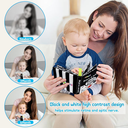 Dr.Rapeti Soft Cloth Books Baby Books Bath Books 6-Pack for Baby Infant Toddler Kids High Contrast