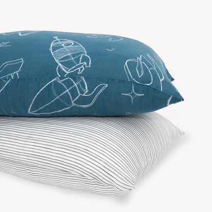 Little Unicorn Standard Pillowcase 2 Pack | Super Soft & Breathable Muslin Fabric | Snug Envelope