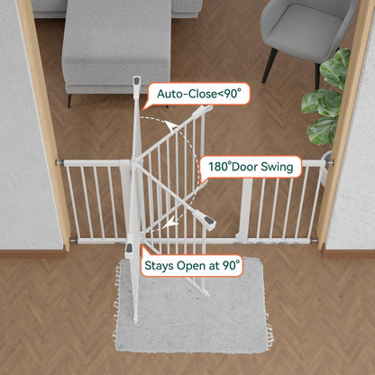 BABELIO 36" Tall Baby Gate, 29-55" Auto Close Pressure Mounted Dog Gate for Doorways & Hallway