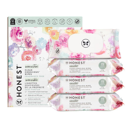 The Honest Company Clean Conscious Multi-Use Wipes | Hypoallergenic + Unscented for Sensitive Skin