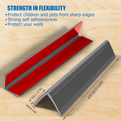 Wall Corner Protectors 4 Pack,1.57x1.57x23.62x0.12 inch PVC Double Side Proof Corner Guards for