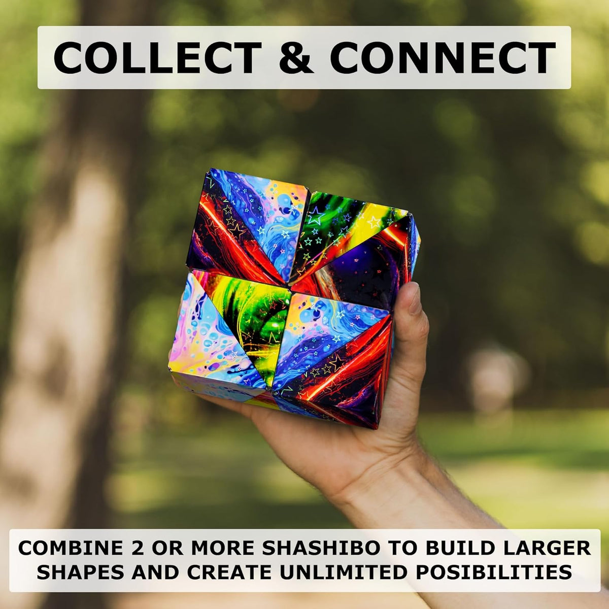 SHASHIBO Shape Shifting Box - Award-Winning, Patented Fidget Cube w/ 36 Rare Earth Magnets