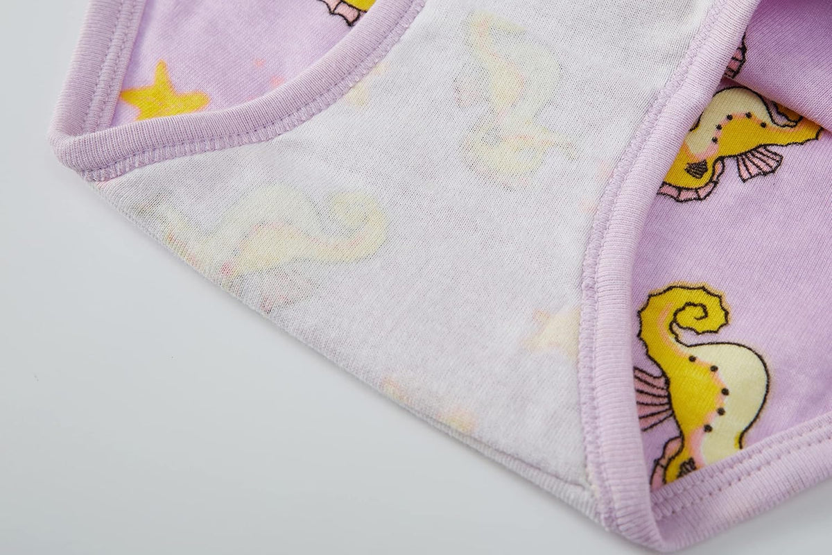 Cadidi Dinos Little Girls' Soft Cotton Underwear Kids Cool Breathable Comfort Panty Briefs Toddler
