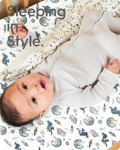 Pack and Play Sheets Fitted, Ultra Soft Mini Crib Sheets Boy, Neutral Pack N Play Mattress Sheets