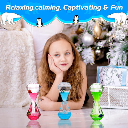 XINBAOHONG Liquid Motion Bubbler for Kids and Adults Hourglass Liquid Bubbler Timer for Sensory