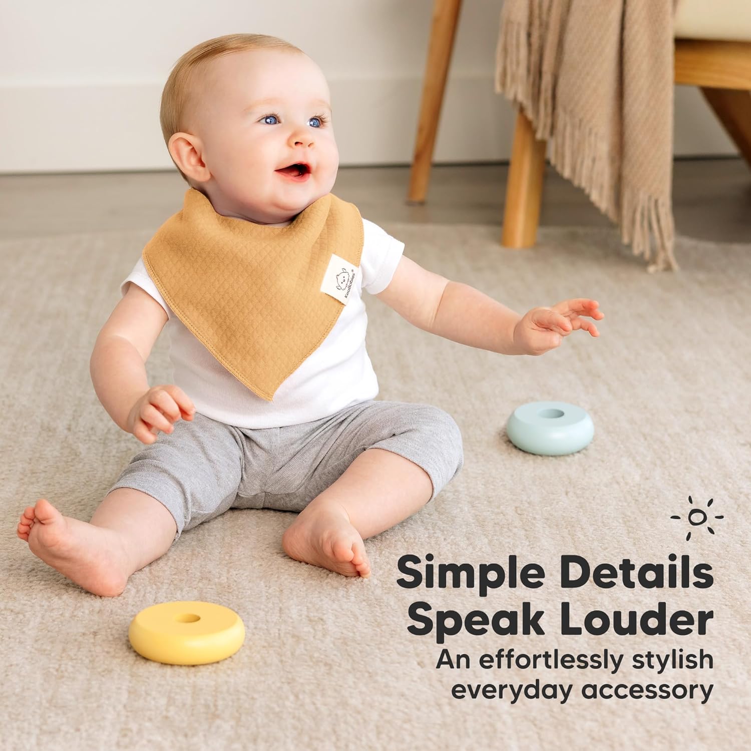 KeaBabies 8-Pack Bandana Bibs for Baby Girls, Boys - Organic Cotton Baby Bibs for Drooling &