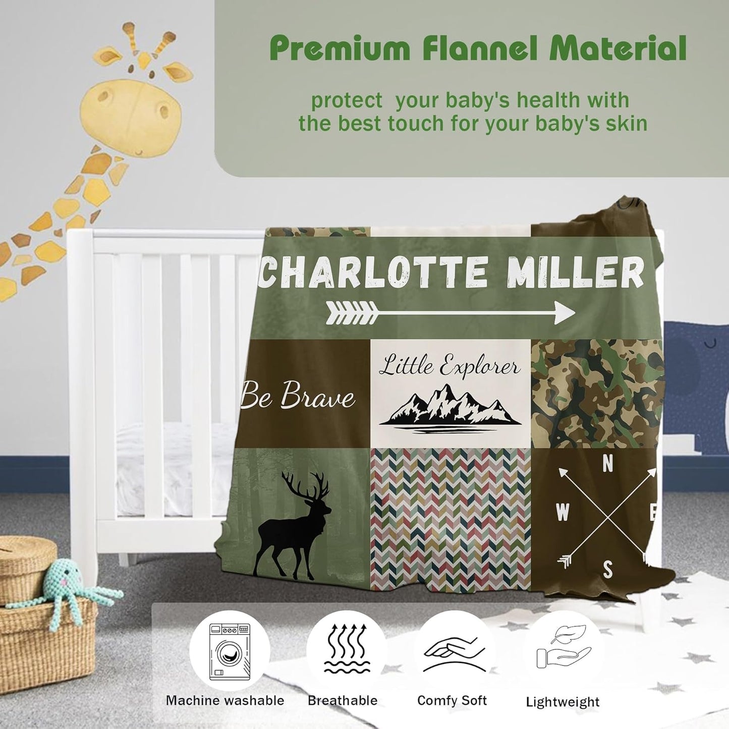Custom Baby Blanket for Boy Girl Personalized Blanke with Name Gifts for Newborn Customized Gifts