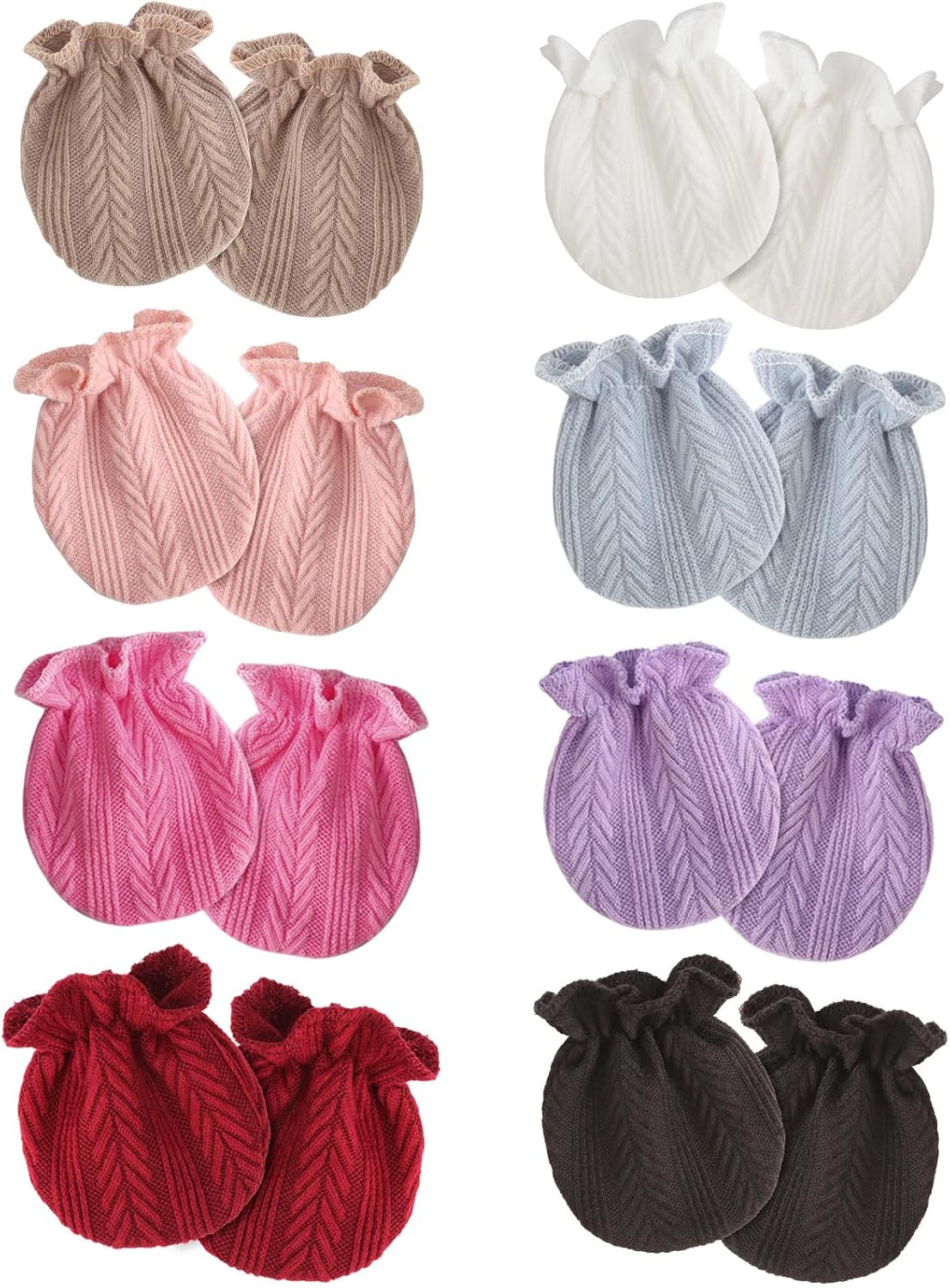 Newborn Baby Mittens No Scratch Cotton Elastic Wrist Gloves Infant Toddler Mittens for Baby Boy