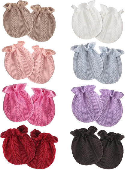 Newborn Baby Mittens No Scratch Cotton Elastic Wrist Gloves Infant Toddler Mittens for Baby Boy