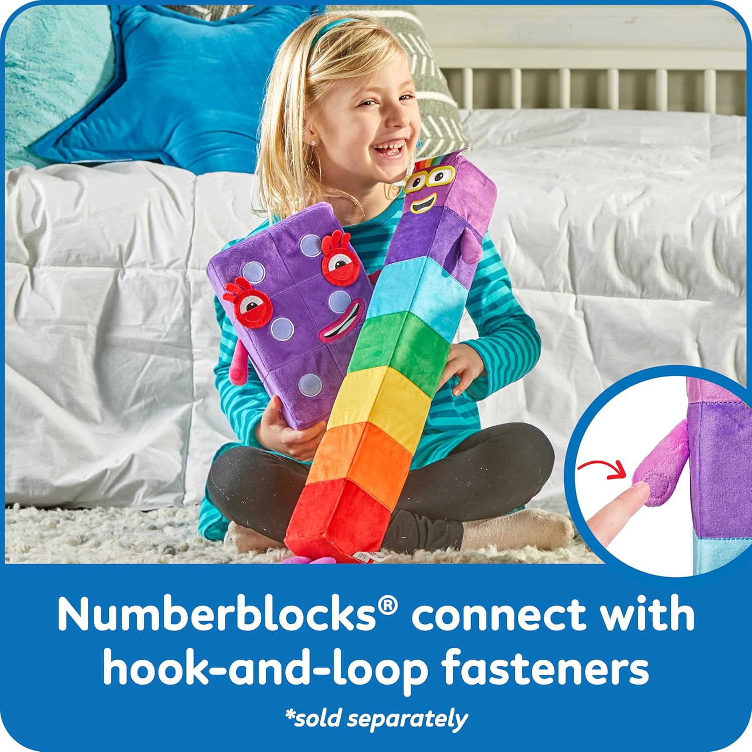 hand2mind Numberblock Seven Playful Pal, Plush Figure Toys, Numbers for Toddlers, Preschool Math