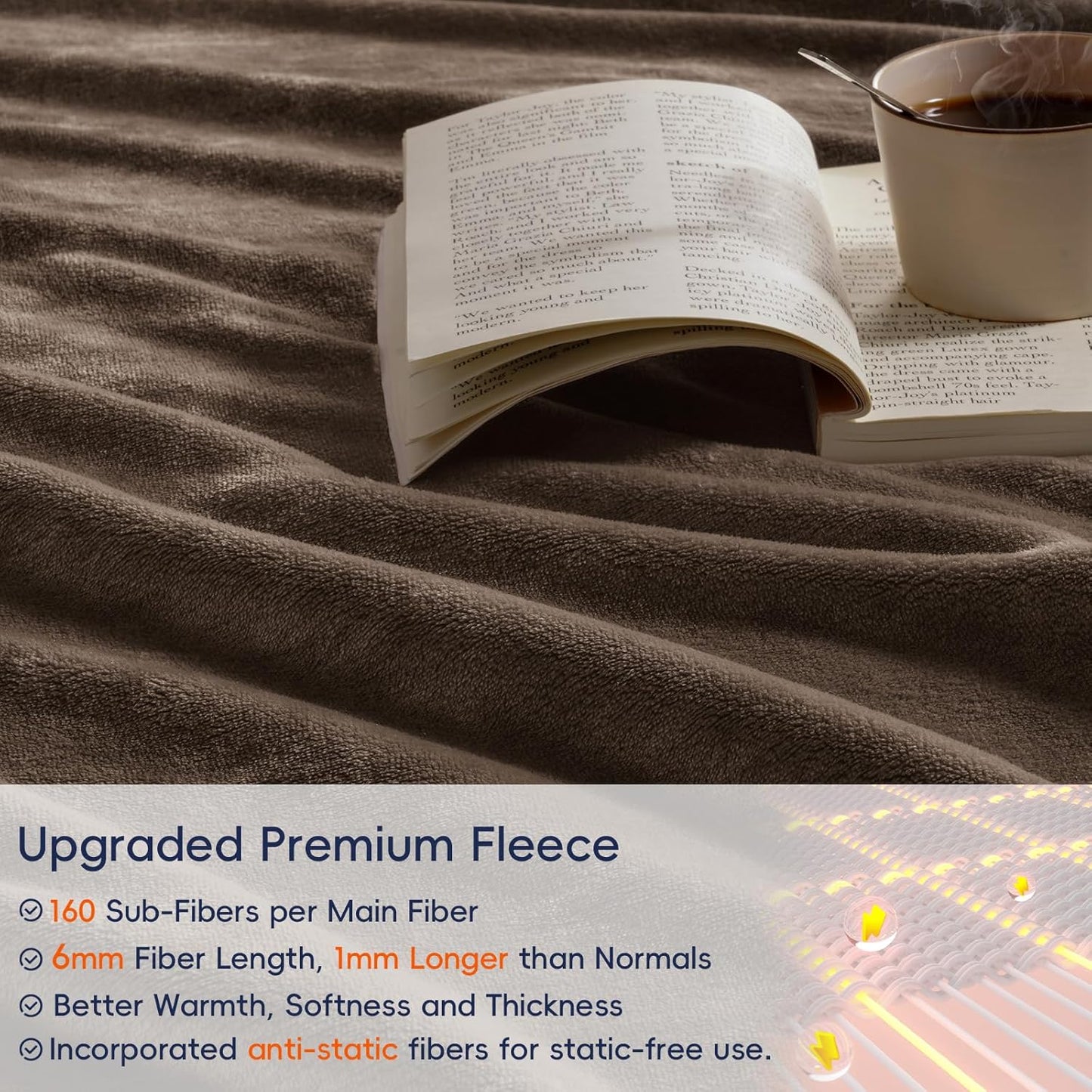 PHF Ultra Soft Fleece Blanket Twin Size, No Shed No Pilling Luxury Plush Cozy 300GSM Lightweight
