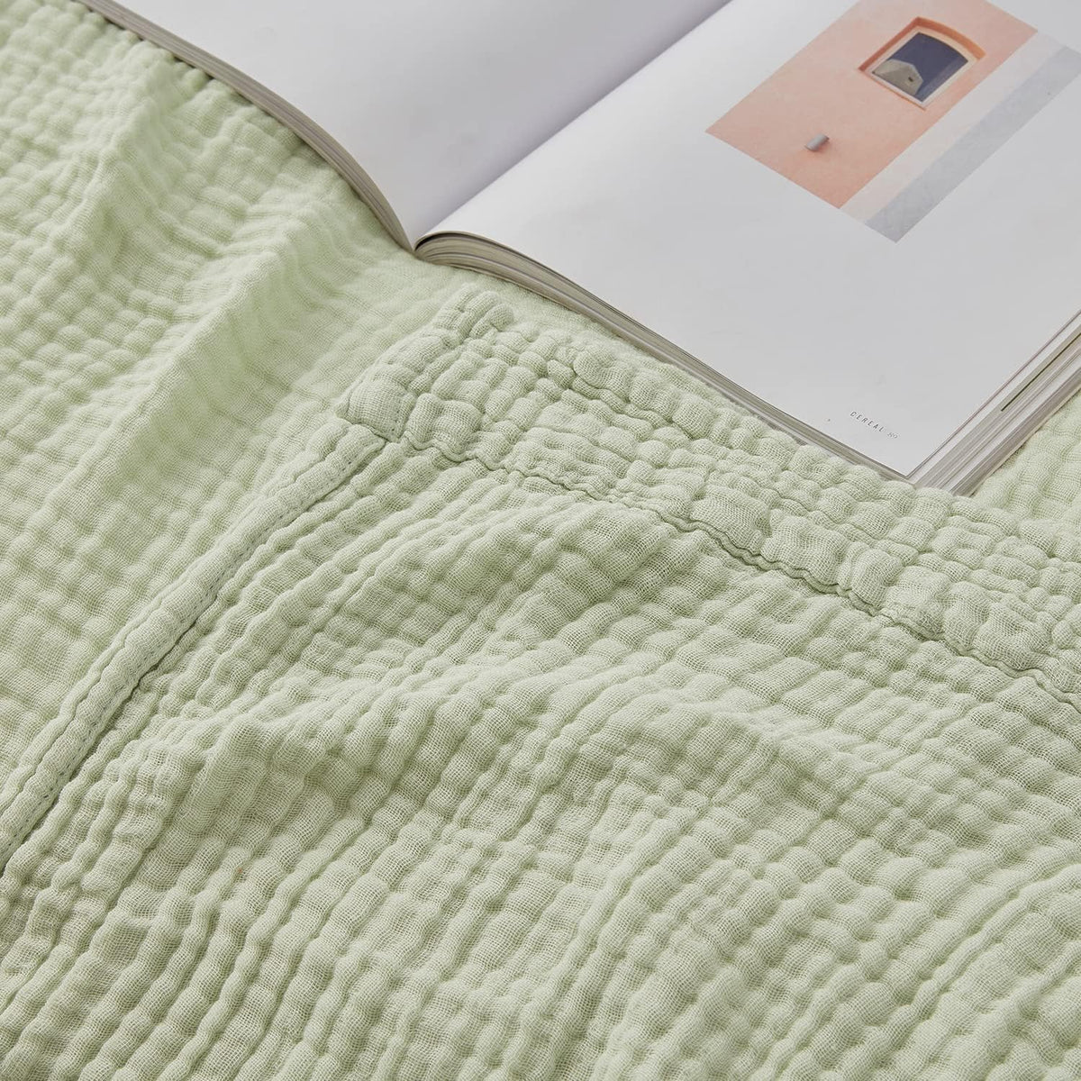 EMME Cotton Throw Blanket 100% Muslin Soft Blanket for Couch Breathable Gauze All Season Soft and