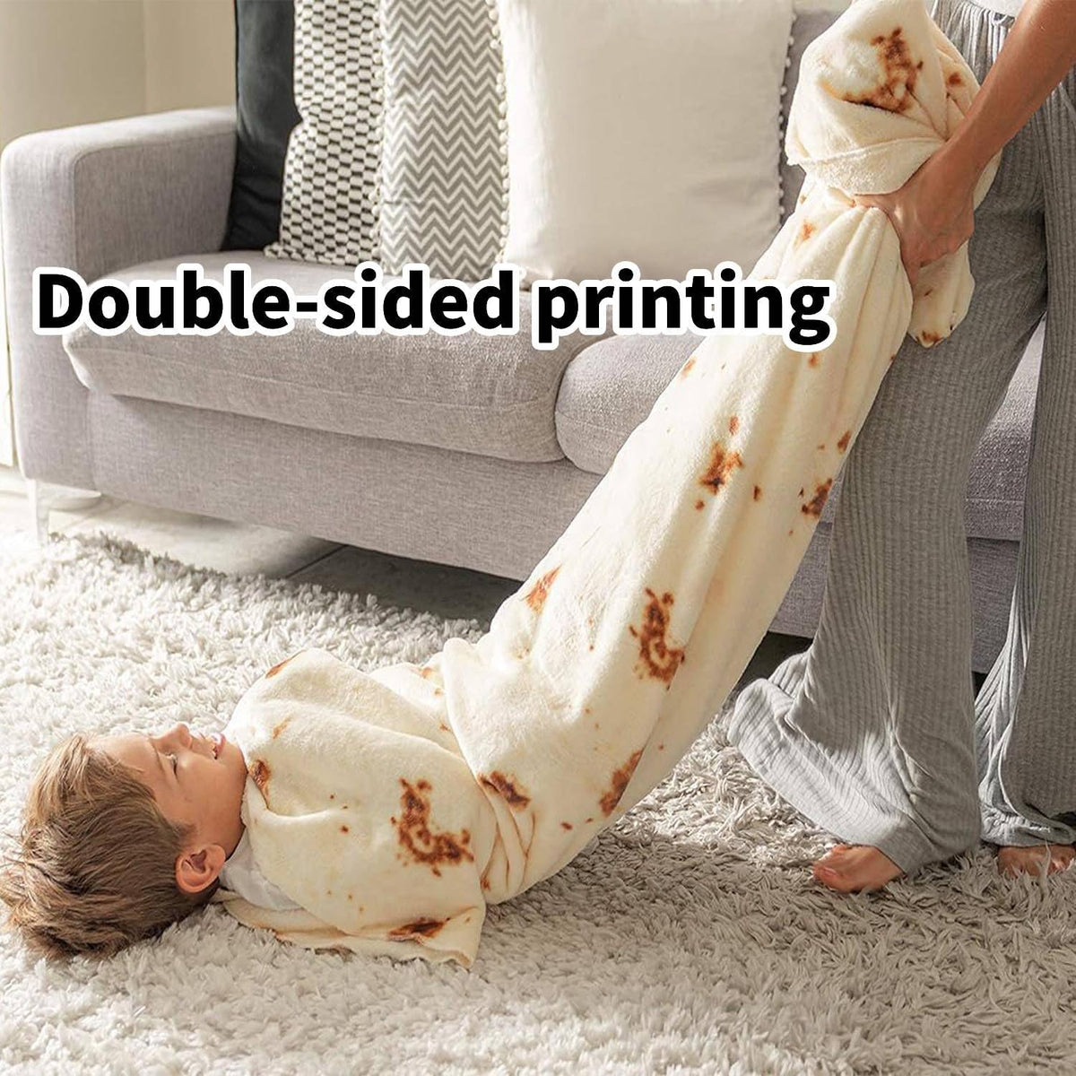 Burrito Tortilla Blanket White Elephant Gifts for Kids Stuff Useful Adults Teenagers Taco Throw
