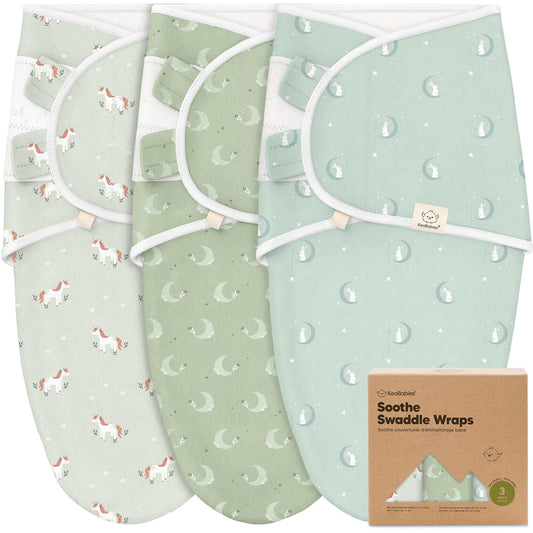 3-Pack Organic Baby Swaddle Sleep Sacks - Swaddles for Newborns, Infant 0-3 Months, Baby Girls