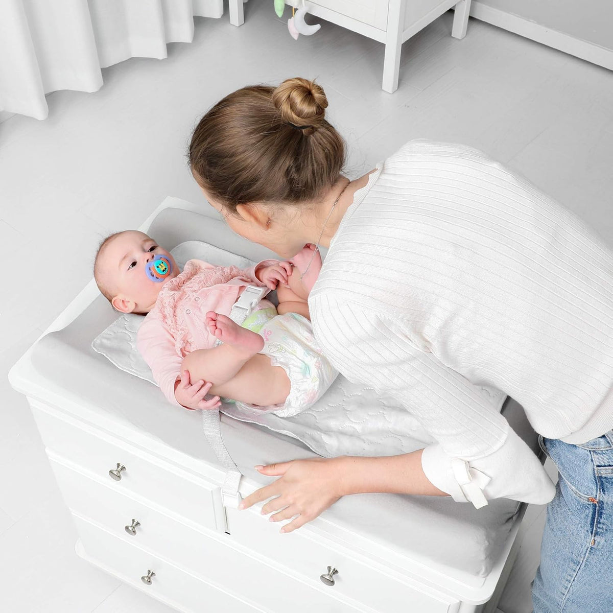 TILLYOU Changing Pad Cover Set in Soft Jersey Material - Fits 32"/34''x16 Contoured Pad for Babies