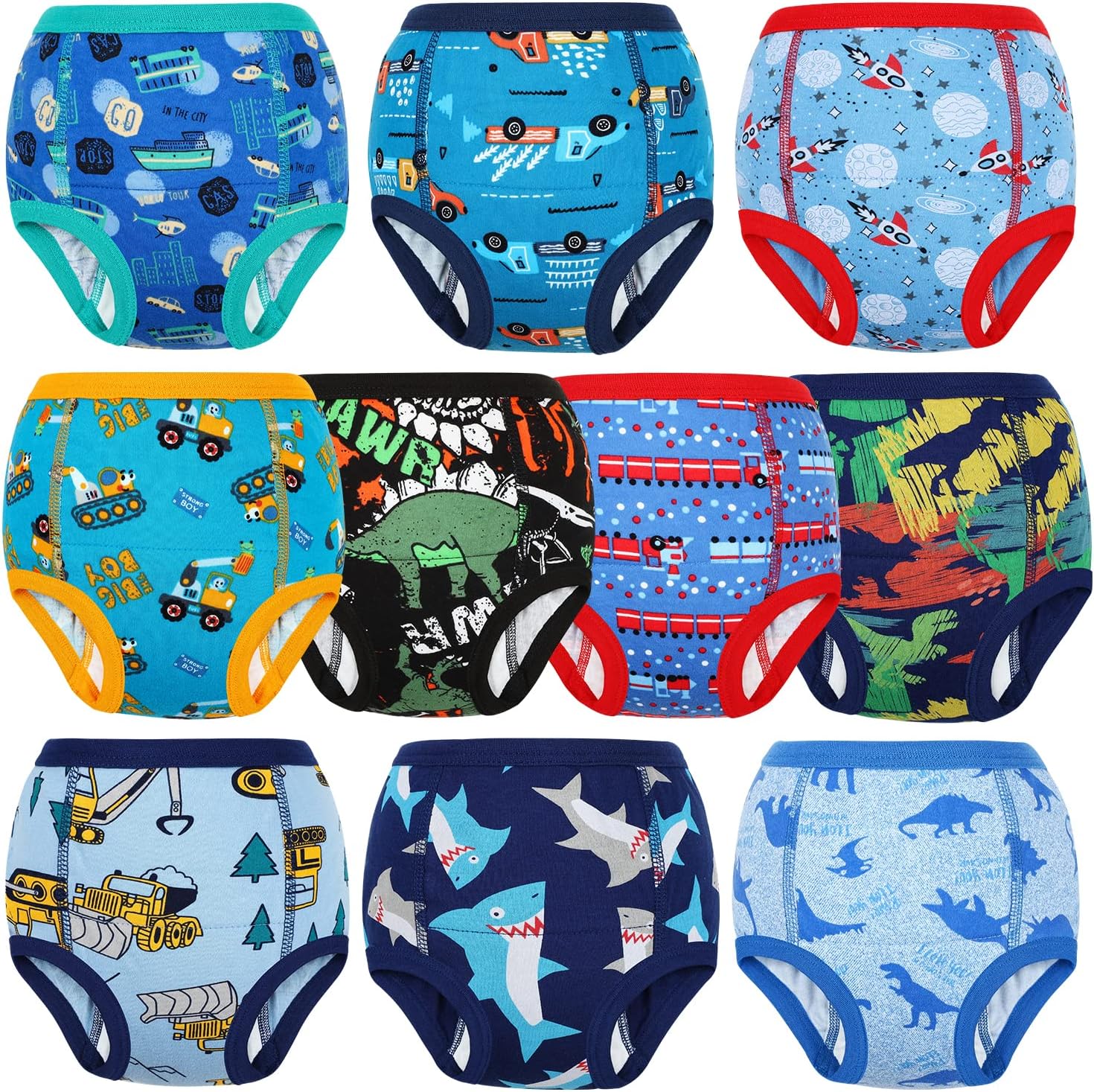 MooMoo Baby Potty Training Underwear 10 Packs Absorbent Toddler Training Pants for Boys and Girls