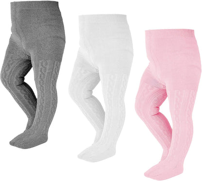 EPEIUS Baby Girl Tights Thick Cable Knit Leggings Stockings Cotton Pantyhose for Newborn Infant