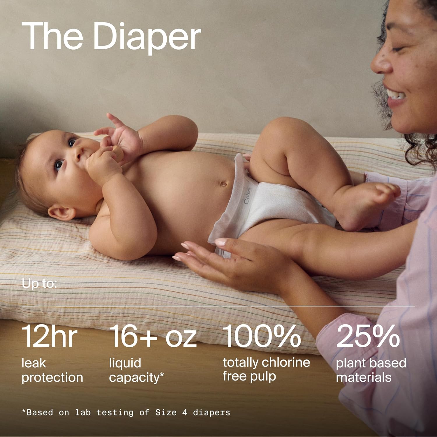 Coterie Baby Wipes + Diapers Kit, Size 1 (99 Count) & Size 2 Diapers (186 Count), 4 Pack (224) Baby