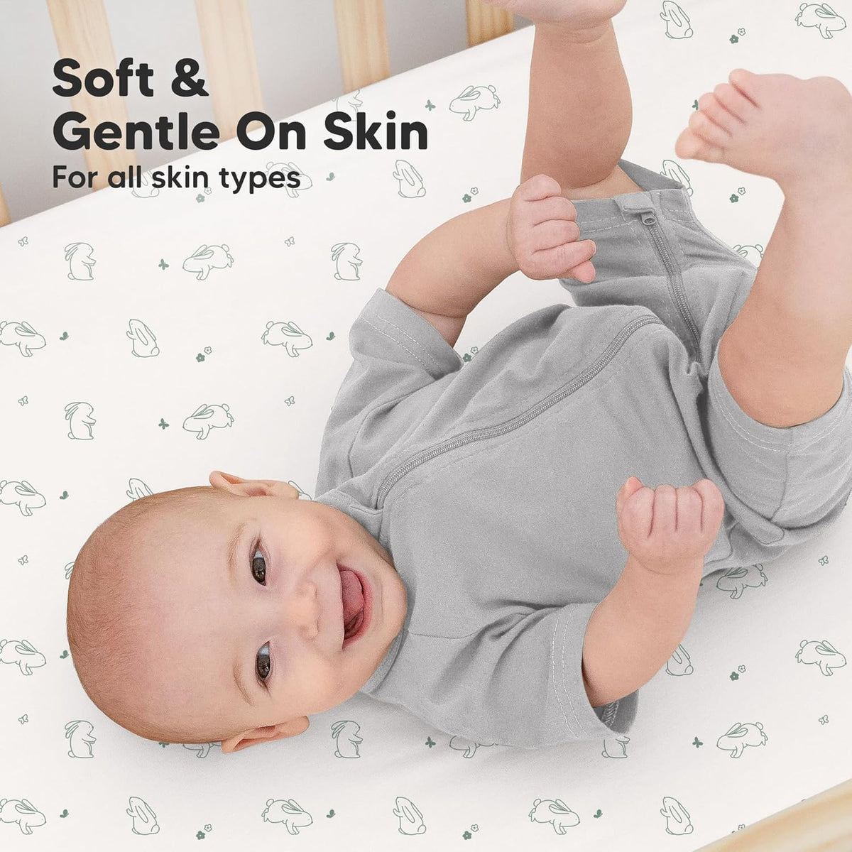 KeaBabies 2-Pack Organic Crib Sheets for Boys, Girls - 52x28 Fitted Crib Mattress Sheet Neutral