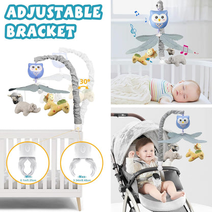 Baby Crib Mobile with Music and Lights for Boys Musical Mobile Animals for Crib Bassinet Girls Toys
