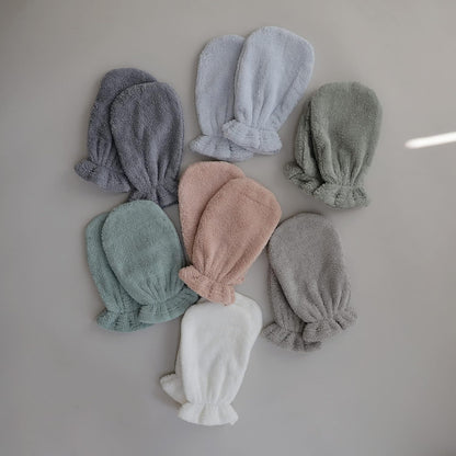 mushie Baby Bath Mitt | Organic Cotton | Pack of 2 (Blush)