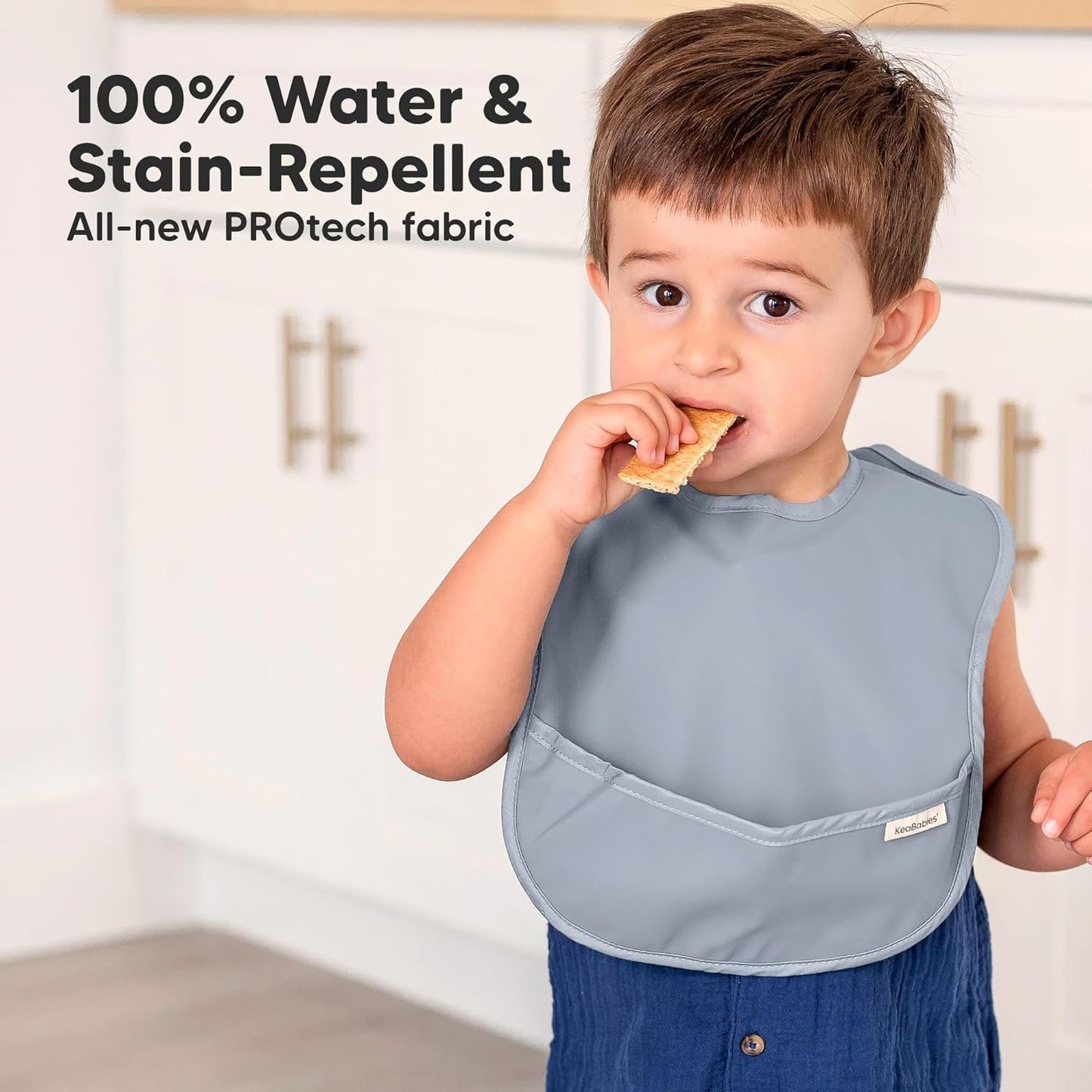 3-Pack Waterproof Baby Bibs for Eating - Lightweight Toddler Feeding Bibs with Large Food Catcher
