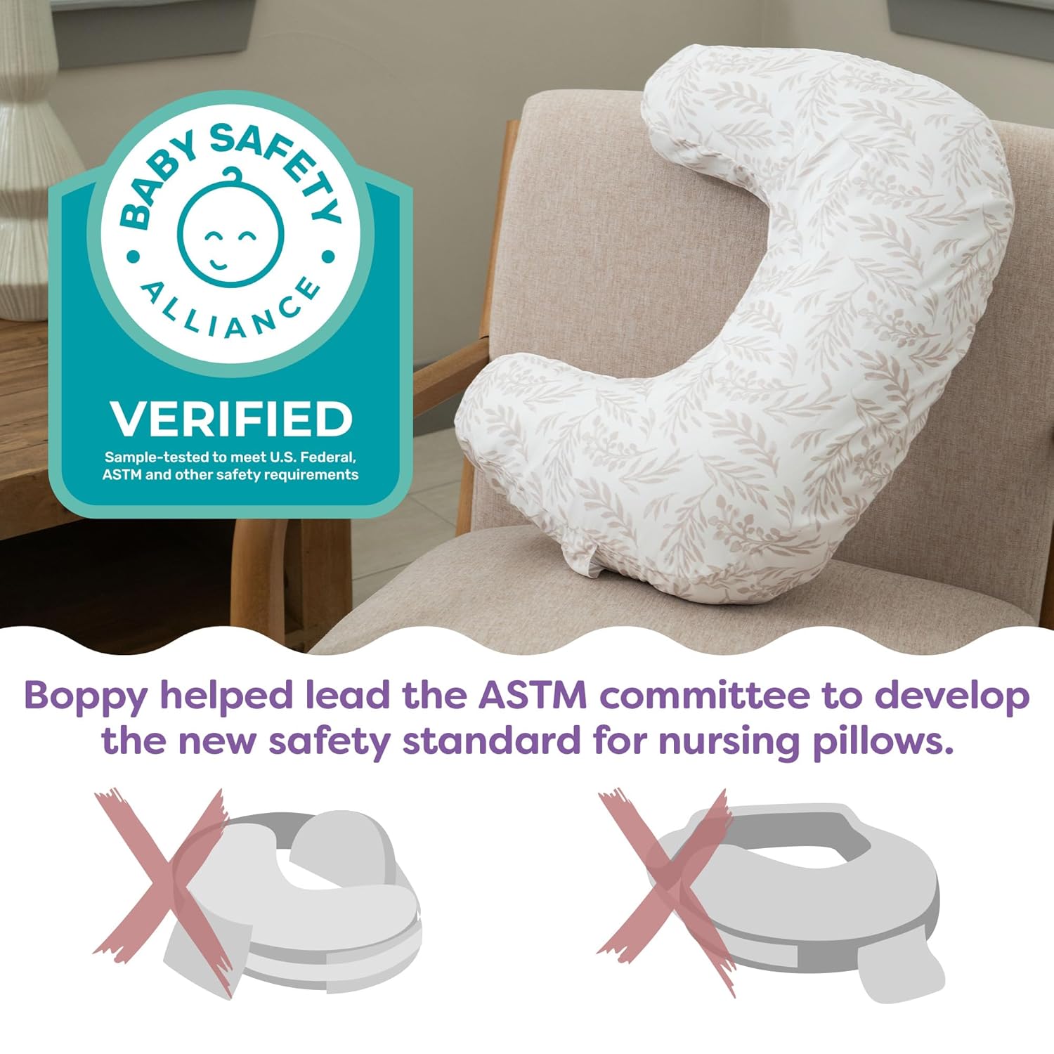 Boppy Nursing Pillow - Ergonomic Bottle & Breastfeeding Pillow, Higher, Firmer & Larger