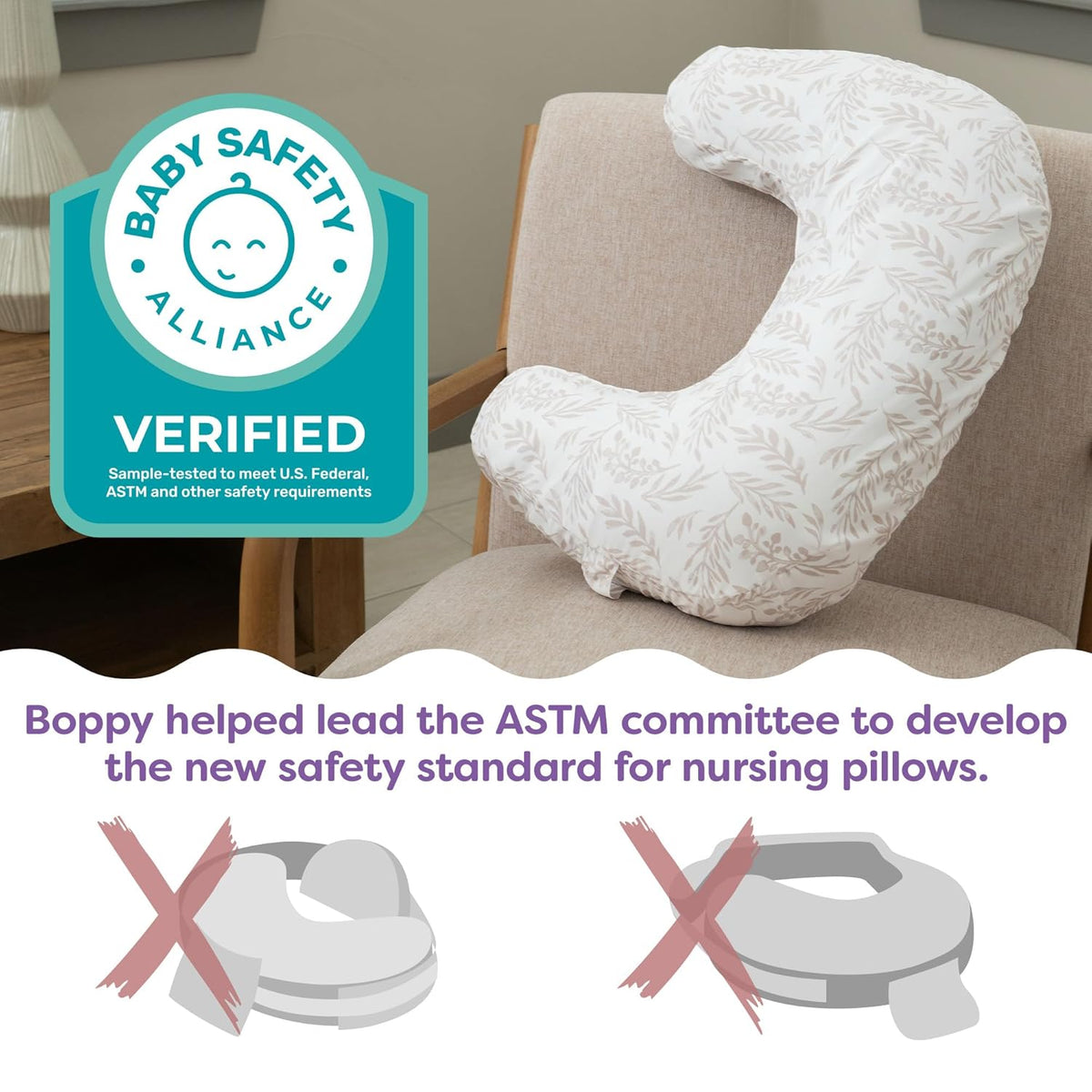 Boppy Nursing Pillow with Luxe Fabric Cover, Quilted Moss, Larger, More Supportive Pillow for