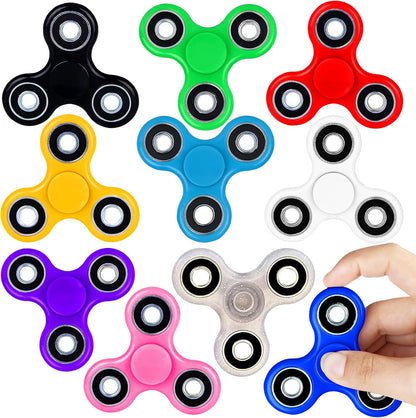 SCIONE Fidget Spinner Bulk 10 Pack Tri-Spinner Office Desk Classroom ADHD Anti Anxiety Focus Finger