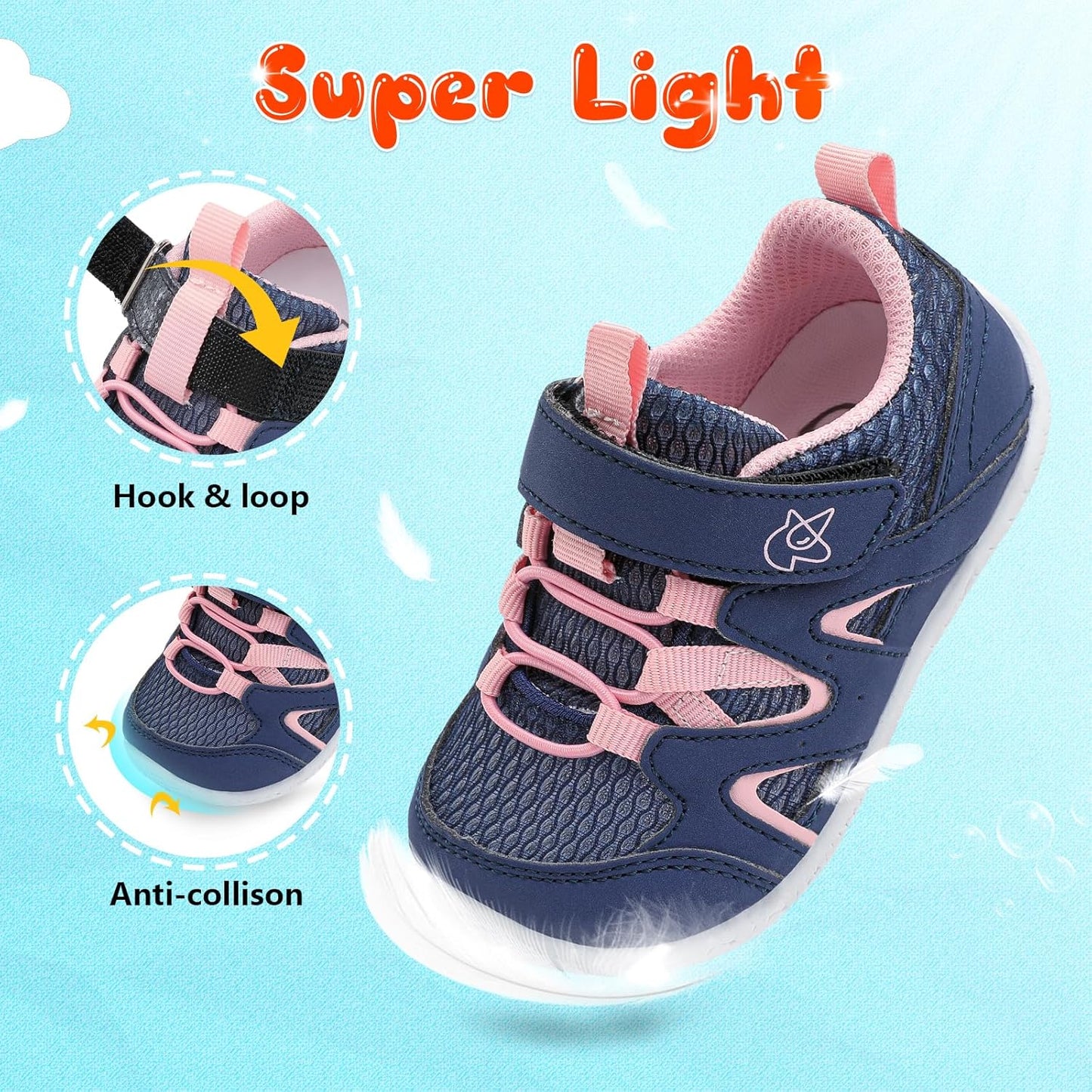 LeIsfIt Baby Shoes Boys Girls First Walking Shoes Non-Slip Toddler Breathable Sneakers Infant