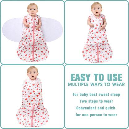 Newborn Sleep Sack Baby Swaddle,Swaddle me 6-12 Month,3-Way Adjustable Wearable Blanket,100% Rayon