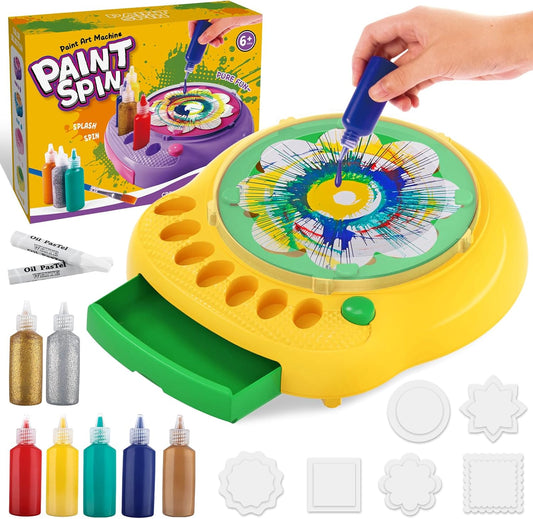 Arts and Crafts for Kids Ages 4-8,Paint Spin Art Machine Kit,Art Craft Set for 6-9 Year Old,Cool