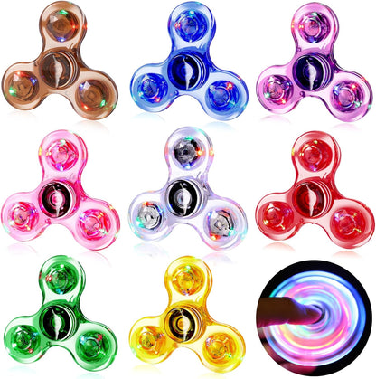Gigilli 8 Pack Fidget Spinners for Kids 8-12, Light up Party Favors Stress Relief Fidget Toys Bulk