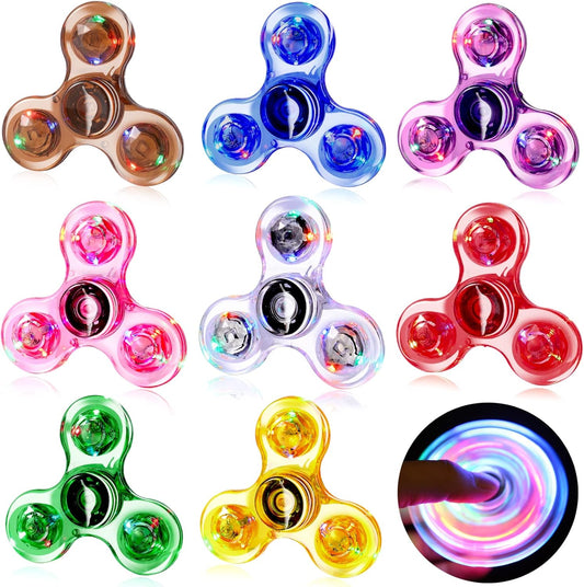 Gigilli 8 Pack Fidget Spinners for Kids 8-12, Light up Party Favors Stress Relief Fidget Toys Bulk