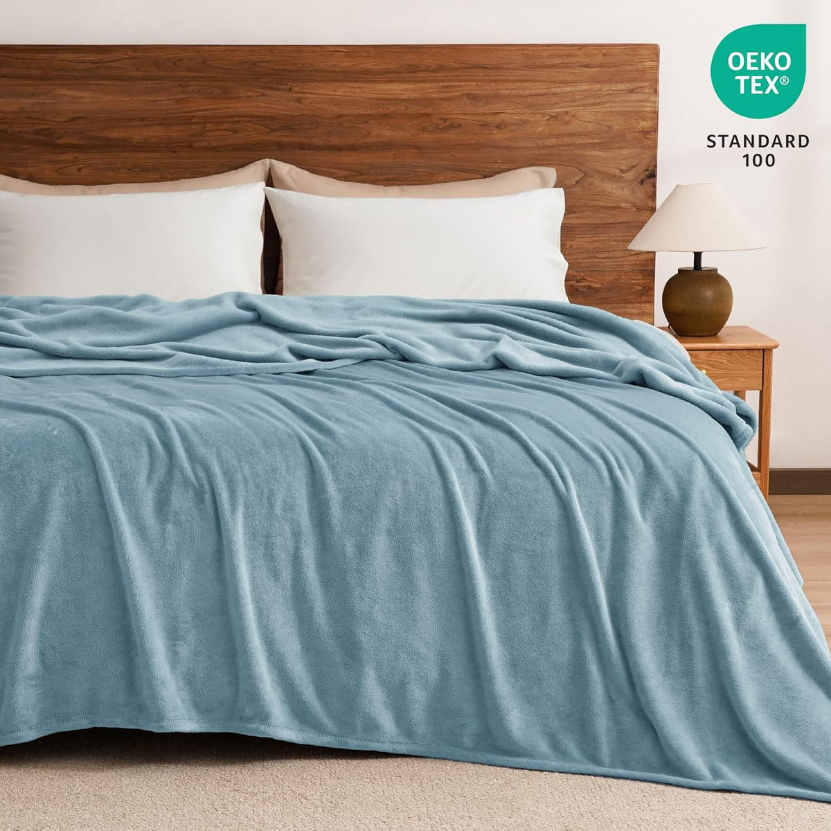 PHF Ultra Soft Fleece Blanket Queen Size, No Shed No Pilling Luxury Plush Cozy 300GSM Lightweight