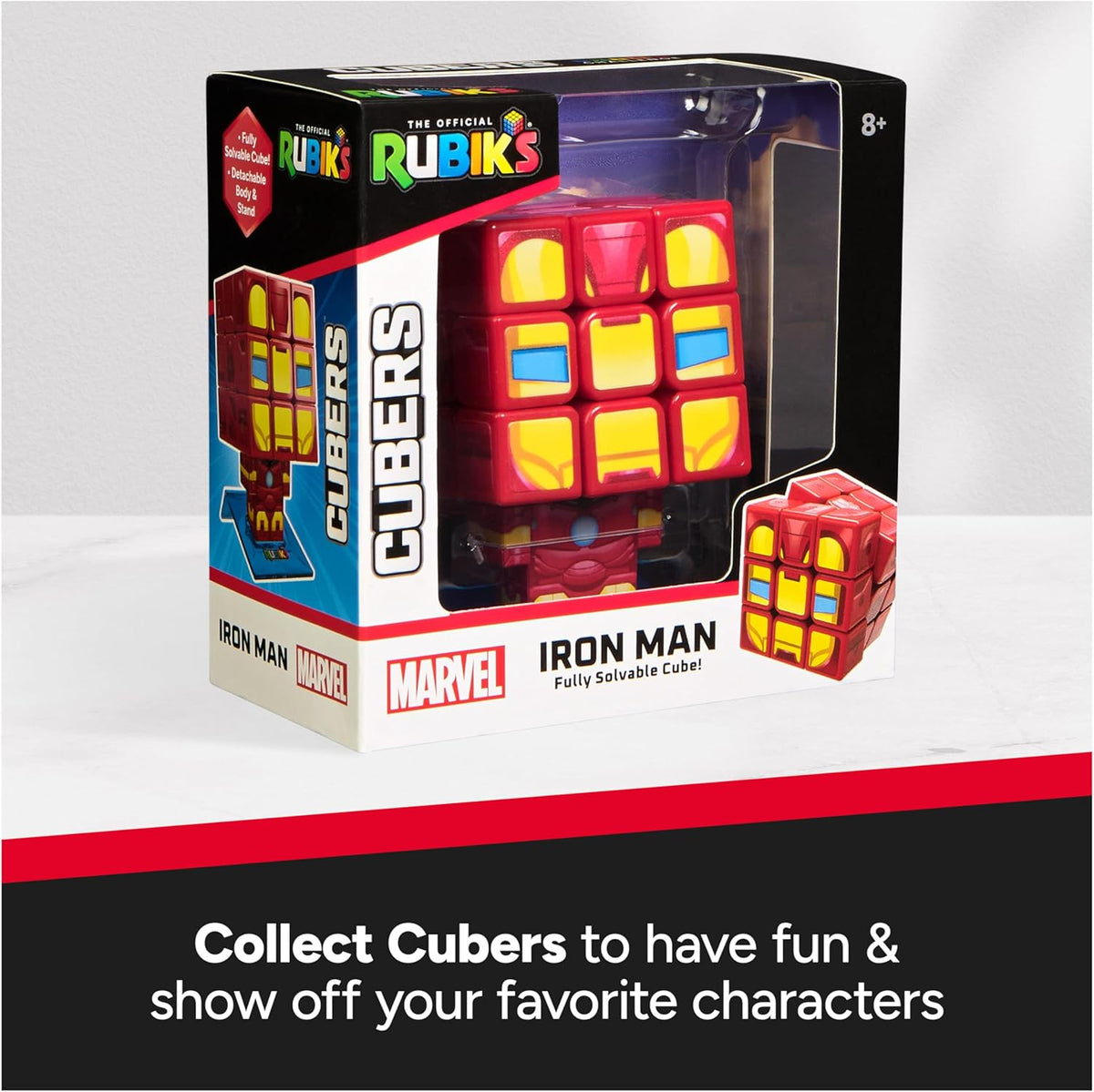 Rubik's Cube Iron Man Cuber, Problem-Solving Challenging Brain Teaser Collectible Iron Man Fidget