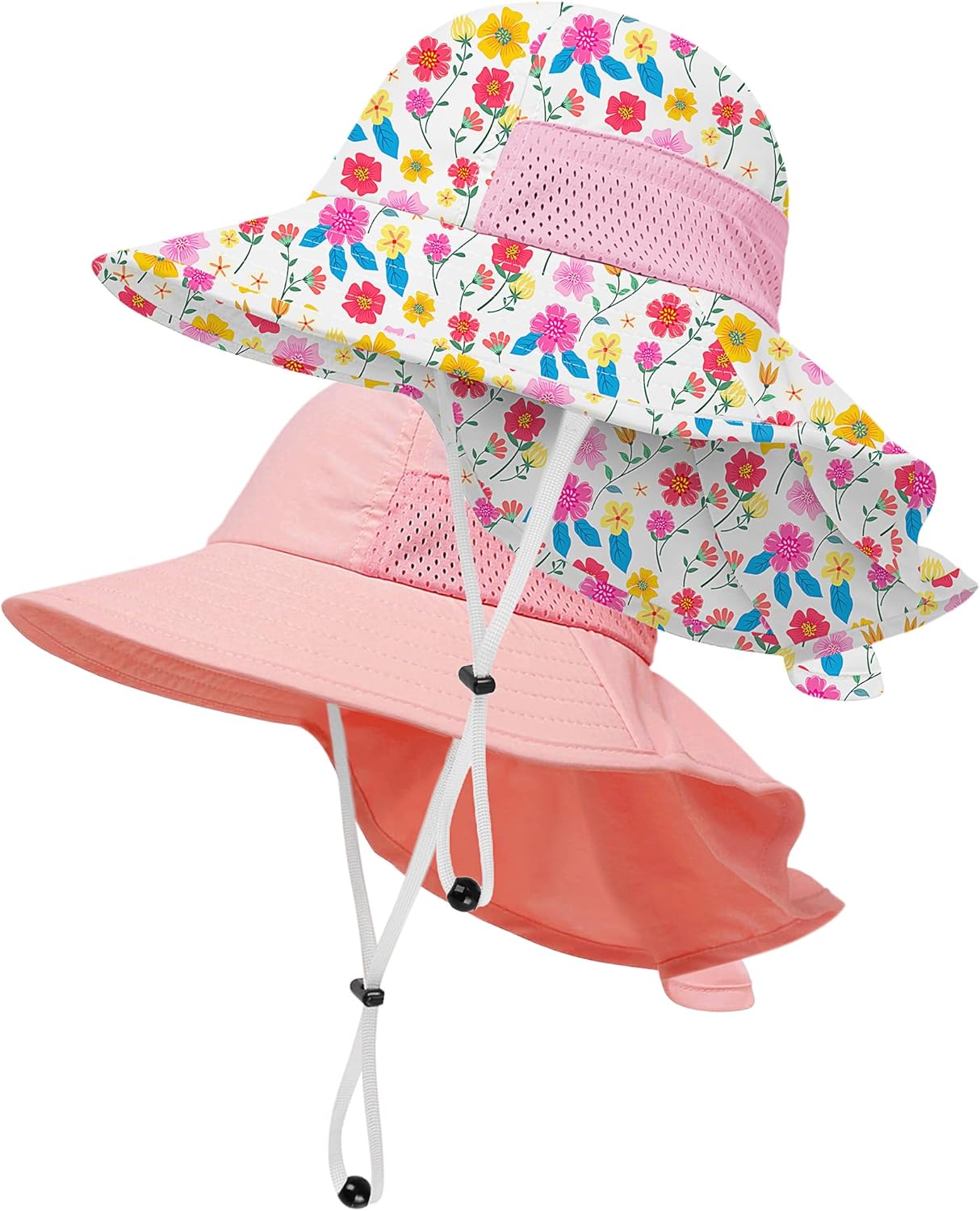 Toddler Baby Sun Hat Kids Summer UPF 50+ for Boys Girls Adjustable Beach Hats with Bucket Wide Brim