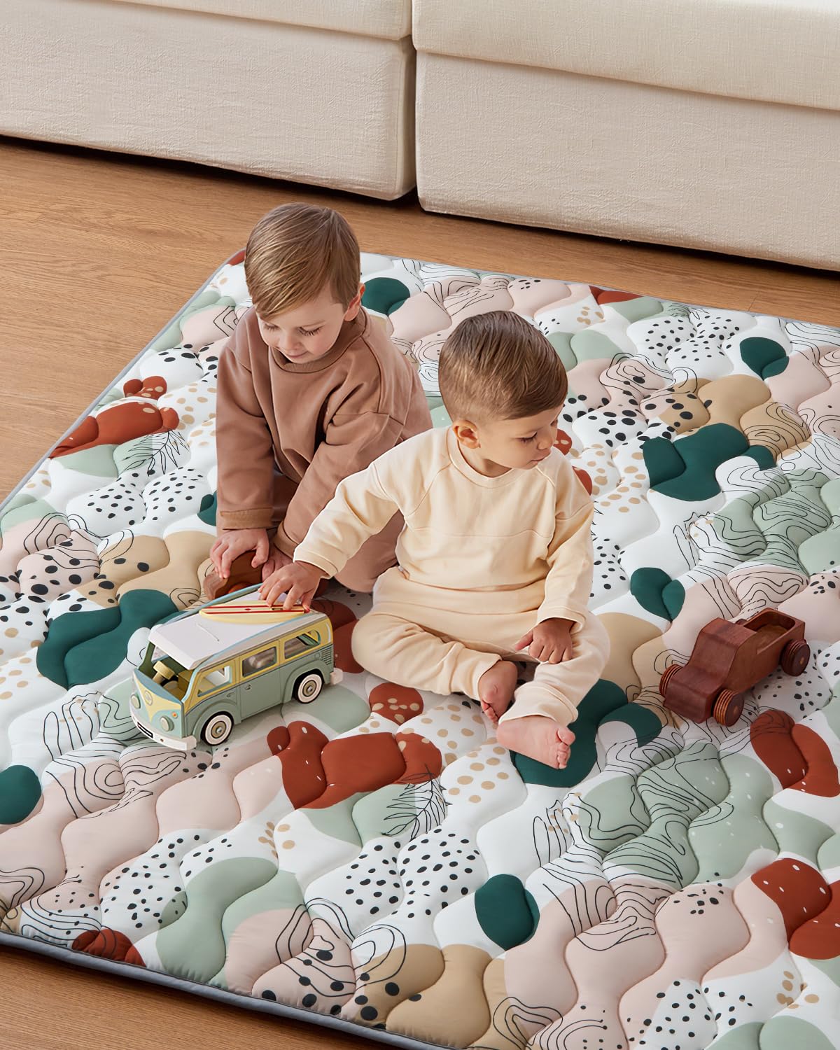 Blissful Diary Baby Play Mats for Floor, 59x59 Inch Thicker Foam Playmats for Babies and Toddlers