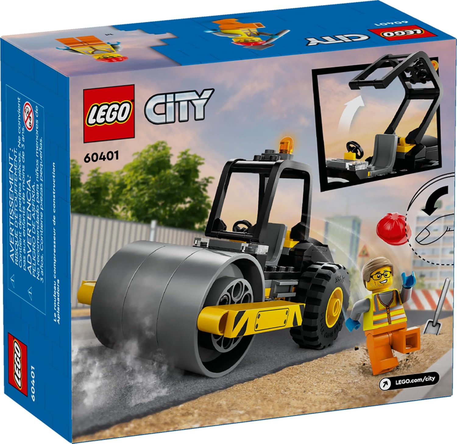 LEGO City Construction Steamroller Toy Playset, Fun Gift, Construction Toy Set for Kids Aged 5
