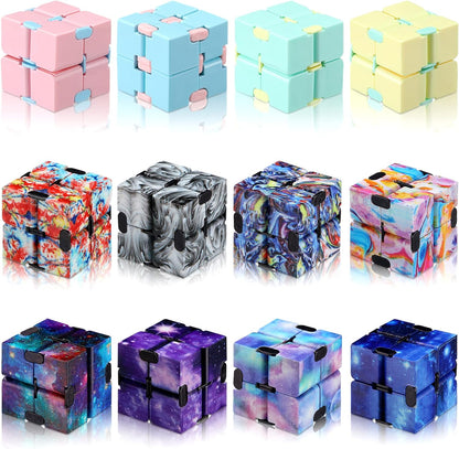 12 Pieces Mini Cube Blocks Mini Cube Desk Toy Magic Sensory Tool Blocks Puzzle Flip Cube for Teens