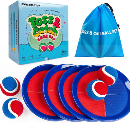 EVERICH Upgraded Toss and Catch Ball Game Set - Indoor and Outdoor Games for Kids 3-12, Beach Sand