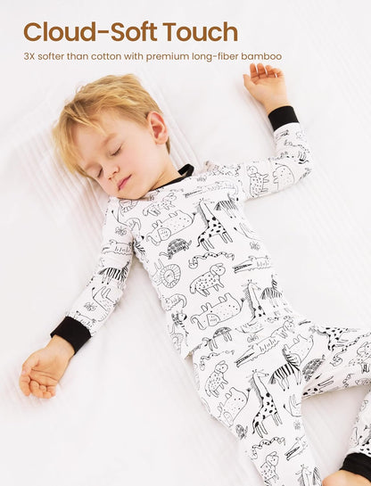 PATPAT Bamboo Viscose Pajama Set for Toddlers with Improved Tensile Strength, Snug Fit Pjs Sleeper