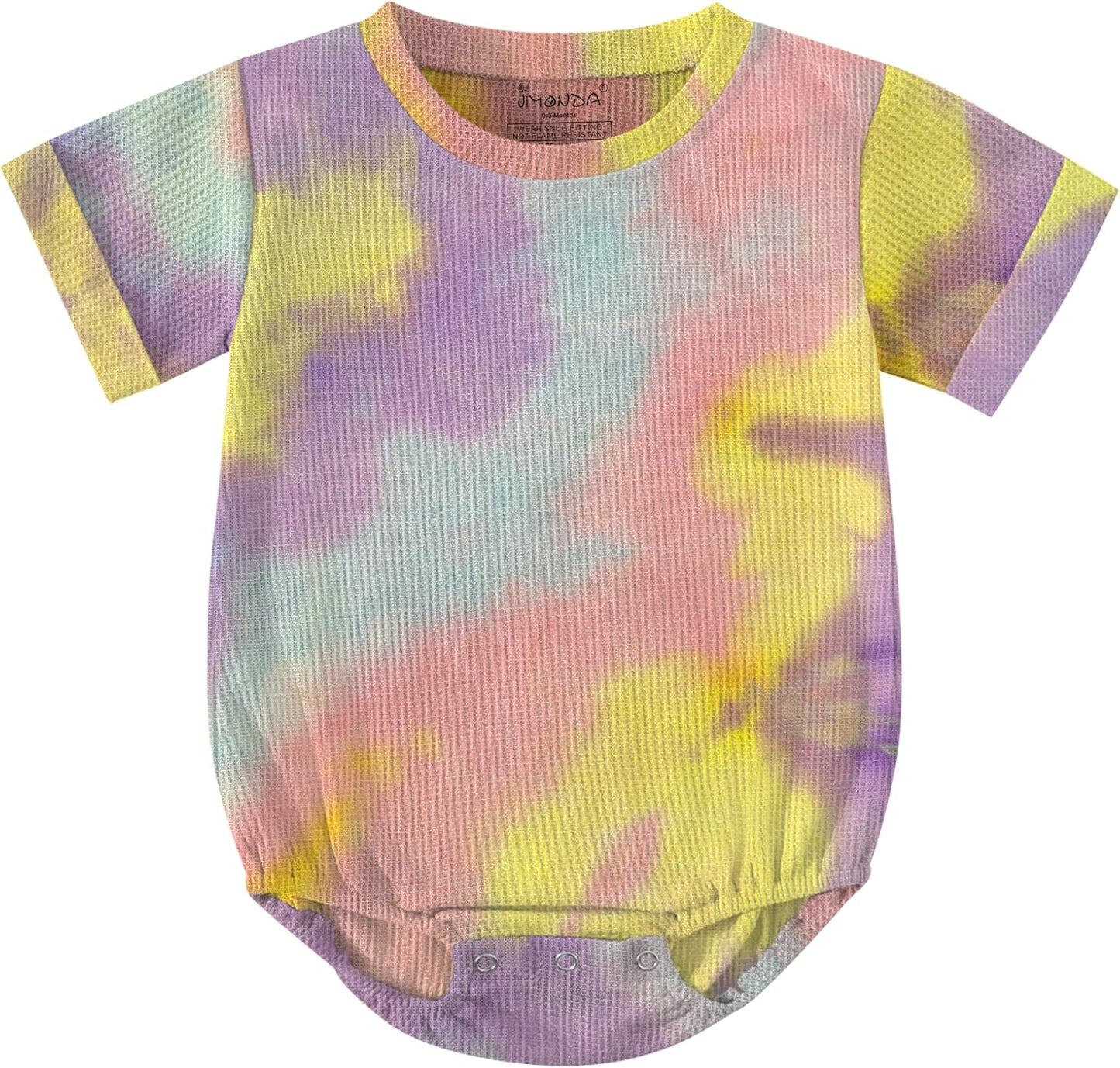 Jimonda Baby Bodysuit Newborn Tie Dye Clothes Infant Waffle One Piece Romper Baby Boys Girls Short