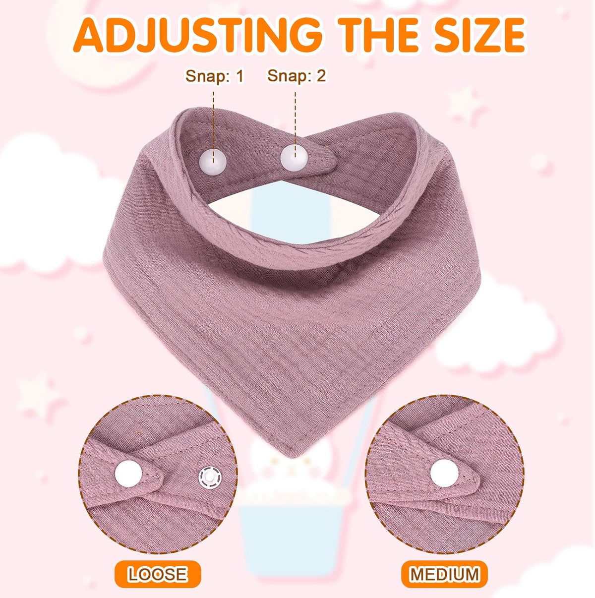 Accmor 10 Pack Muslin Baby Bibs 100% Cotton Bandana Drool Bibs for Baby Girls BoysTeething and